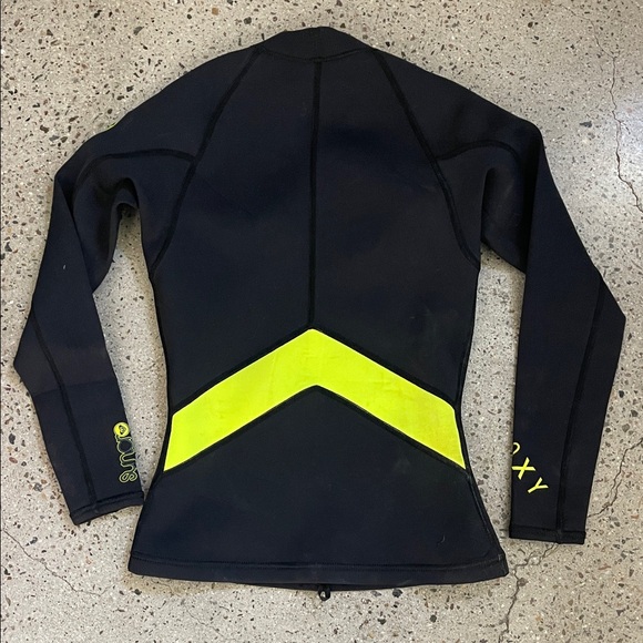 Roxy Synchro 1.5mm Black and Yellow neoprene Surf Top size 4 - Picture 4 of 5